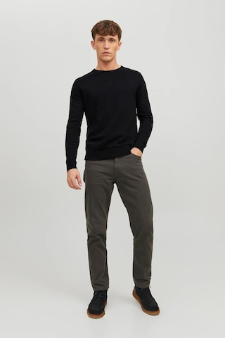 Jack & Jones Erkek Bisiklet Yaka Siyah Triko Kazak - 12208364 Siyah