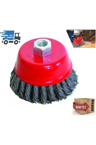 Çanak Daire Tel Fırça Burgulu 65 Mm