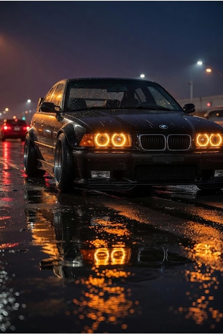 Bmw E36 Led Angel Halka Seti Amber Turuncu Far İçi Halka Takımı Premium Görünüm