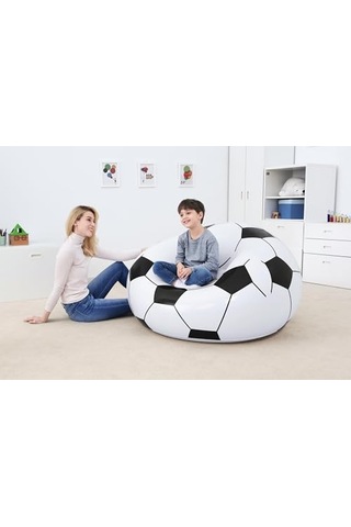 In Over Beanless Futbol Topu Koltuğu 114 X 112 X 66 Cm Futbol Hava Koltuğu Siyah Beyaz Çok Renkli