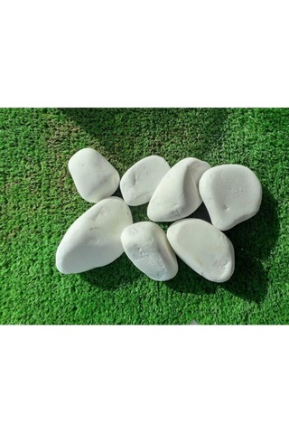 Beyaz Dolomit Taş 10 Kg 2 5 4 Cm Dekoratif Bahçe Süs Taşı Loche