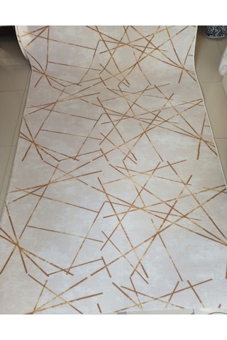 Venüs Spor Gri Desenli Yıkanabilir Kaymaz Taban Dört Mevsimlik Salon Banyo Balkon Genç Odası Kesme Yolluk Gri & Beyaz