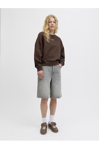 Jack & Jones Kadin Minimal Logo Baskili Sweatshirt - Studio - 12280154 Bracken