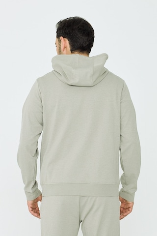 White Stone Açık Yeşil Kapüşonlu Yarım Fermuarlı Yandan Cepli Erkek Sweatshirt Khaık