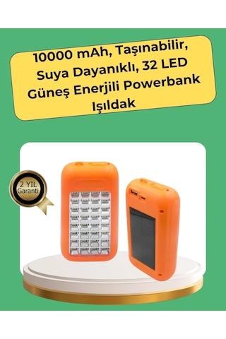 10000 Mah Güneş Enerjili Taşınabilir Şarj Cihazı Ve Aydınlatma Cihazı Çok Renkli