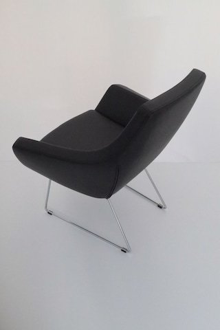 Fahren Siyah Deri Rahat Küçük Otel Lobi Koltuğu