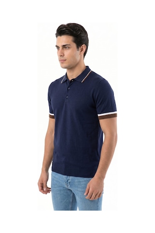 Raymons Erkek Polo Yaka Kısa Kollu Triko Tişört Regular Kalıp Bgl-st05559 Lacivert