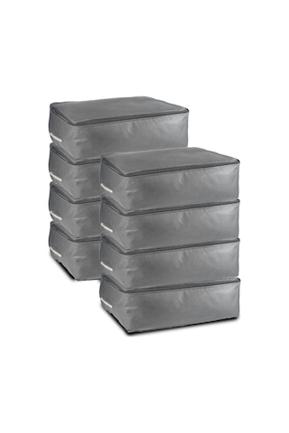 8'li Set 53x44x20 Cm Home Organizer Çekyat & Baza Altı Düzenleyici Hurç Antrasit