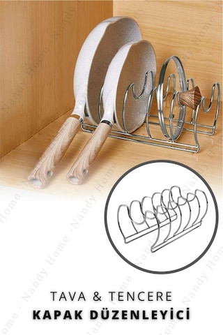 Stile Cucina Tava Ve Tencere Kapağı Düzenleyici, Mutfak Dolabı Organizeri, 300 X 150 X 130 Mm