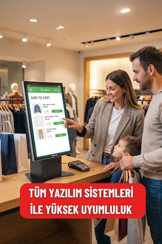 24 Inç Masaüstü Ödeme Kiosku Android Fhd Dokunmatik Ekran Yazıcılı