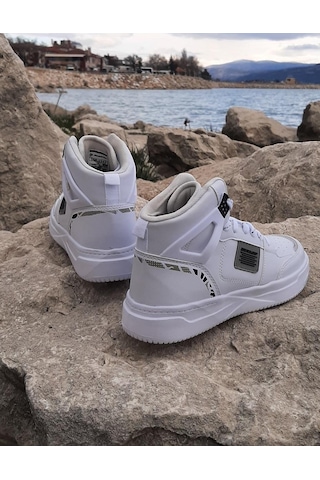 Dunlop 2238-2243 Beyaz, Fuspetli Ortapedik Boğazlı Basket Spor Ayakkabı AYKSAYAK-000499