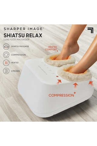 Daha Keskin Görüntü Shiatsu Relax Luxe Ayak Masajı - Topuklar, Kemerler Ve Toplar İçin Çok Bölgeli Kompresyon Terapisi, 3 Mod, Yoğunluk Seviyeleri Ve Zamanlayıcı Ayarları, Ultra Yumuşak Dolgulu Ayak Masajı