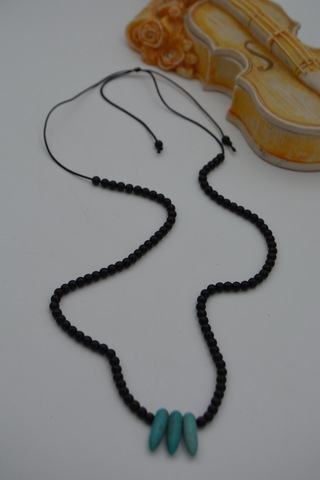 Stoneage Jewellery Amazonit Ve Oniks Taşlı Metalsiz Şifa Kolyesi Gümüş