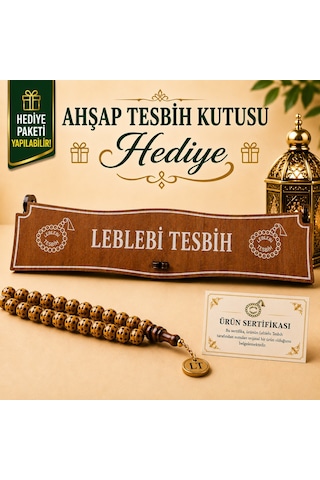 Leblebi Tesbih Ahşap Kutusunda Erbabacan İmzalı Narçıl Tesbih Lt1001