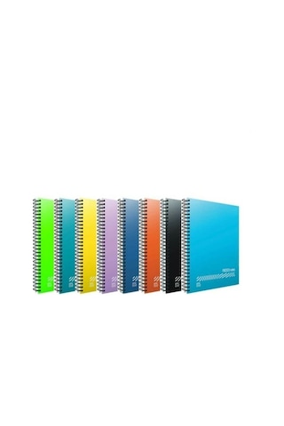 Gıpta Fresco Spiralli PP Kapak A4 80 Yaprak Okul Defteri 4 Kareli + 4 Çizgili 8'li Set