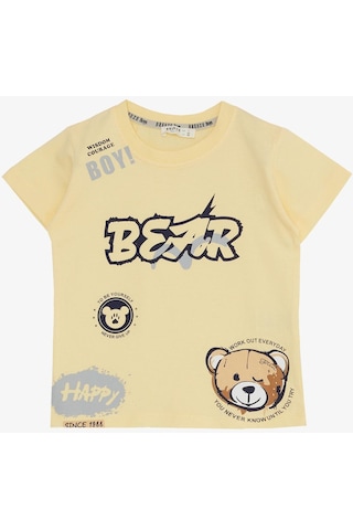Breeze Erkek Çocuk Şortlu Takım Mutlu Ayıcık Baskılı 2-6 Yaş, Sarı-sarı Sarı