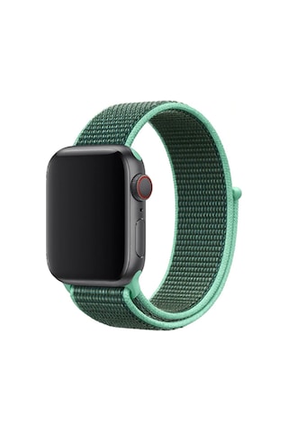 iOs Watch Uyumlu 42mm  Krd-03 Hasır Kordon-74-olive