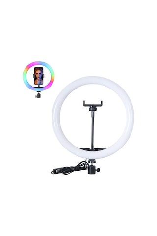 Juo Mj20 RGB Ring Light 20Cm Led Video Işığı Ayak Dahil