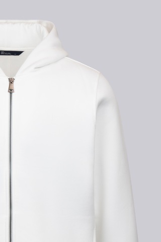 Hatemoğlu Beyaz Regular Fit Pamuklu Tam Fermuarlı Kapüşonlu Sweatshirt 30225 Beyaz