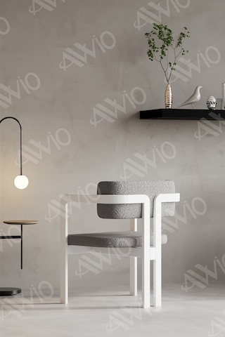 Avvio Trento Tokyo Sandalye Beyaz Mutfak Salon Yemek Odası Sandalyesi Demonte Metal Ayak Gri