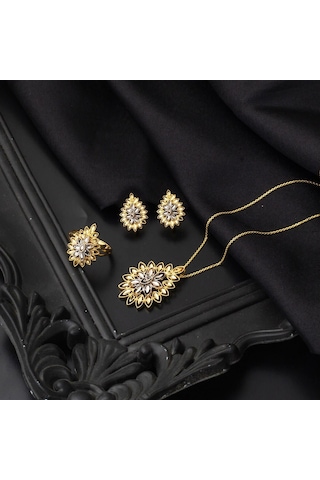 Bilezikci Yaşam Çiçeği 14 Ayar Altın Spor Set Stlbs14k30084