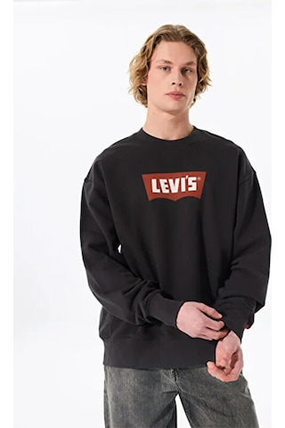 Levi's Erkek Bisiklet Yaka Premium Graphic Baskılı Siyah Sweatshirt - 003vk-0000 Siyah