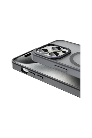 Apple Uyumlu iPhone 15 Pro Max Kılıf M-safe Şarj Özellikli Mat Arka Yüzey Zore Sio Kapak Lacivert