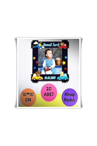 Bebek Çocuk Doğum Günü Resimli Ahşap Magnet 15 Adet