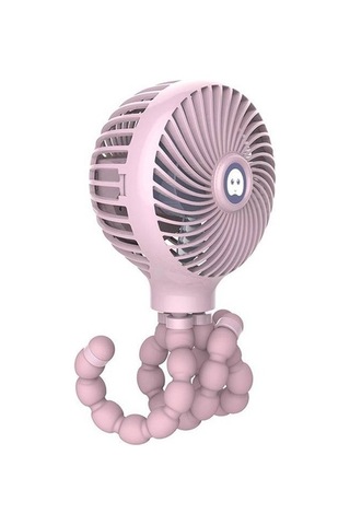 Cbtx Ahtapot Deforme Karikatür Katlanır Usb Şarj Edilebilir Mini El Fanı Pembe