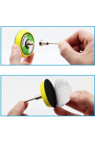 Pimli Mini Cırt Zımpara Taban Seti Matkap Uyumlu