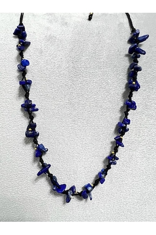 Sertifikalı Lapis Lazuli Doğal Taş Tasarım Kolye Çok REnkli