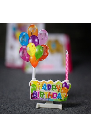 Led Işıklı Pasta Mumu Müzikli Pasta Mumu Pilli Mum Doğum Günü Pasta Mumu Balloons Happy Bırthday Candles Renkli