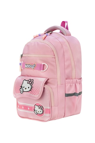 Hello Kitty Baskılı Ortopedik Su Geçirmez Ultra Lüx Okul Çantası Termal Beslenme Ve Kalemlik Pembe