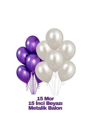 Happy Birthday Doğum Günü Seti Mor Beyaz Balon Set Kadın Erkek Kız Çocuk Parti Süsleri Tüm Yaşlar
