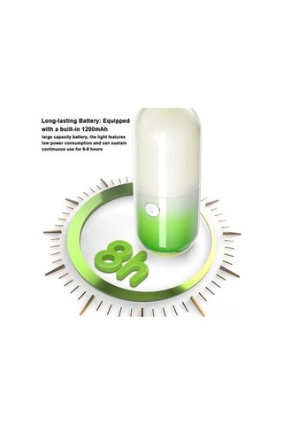 Pazly Yeşil Yürüyüş Su Geçirmez Şarjlı Led Kamp Lambası Gece Feneri Balıkçılık Acil 7 Yeşil Yeşil