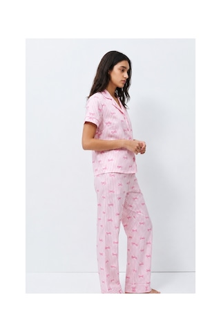 Fit Women Standart Boy Elastanlı Pembe Pijama Takımı