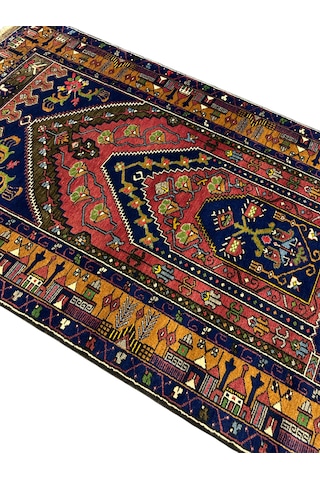 El Dokuma Yahyalı Büyük Mihraplı 115x210 Antika Kök Boya Halı