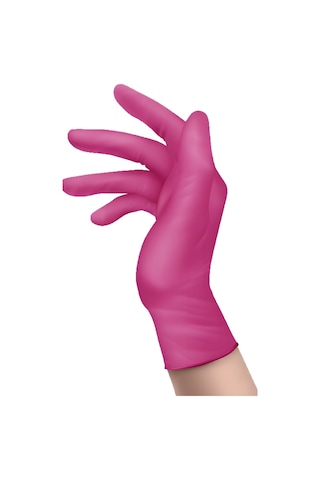Nitril Pembe Pudrasız Muayene Eldiveni S - 1 Paket 100 Lü