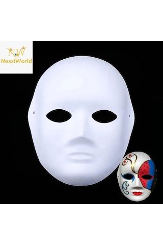 Boyanabilir Surat Model Maske Lastikli Kendin Tasarla "
