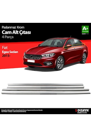 S-Dizayn Fiat Egea Sd Krom Cam Çıtası 4 Prç. 2015 Üzeri