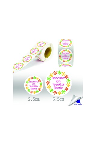 Sipariş Paketi Etiketi Sticker 3,5cm 28 Adet Baskes Model 16