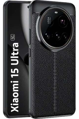 Xiaomi 15 Ultra Silikon Kılıf Deri Desenli Kamera Korumalı Darbe Emici Kapak