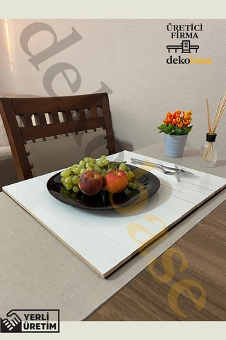 Beyaz 4 Adet Çok Amaçlı Koltuk Kenar Sehpası, Supla, Yemek Servis Altlığı Beyaz