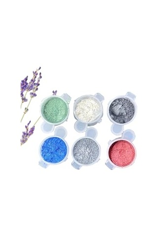 Ayrex Reçine Sedef Metalik Toz Pigment Seti 6x10ml, Şeffaf Reçine Pigment Seti Genel