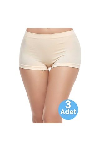 Uniquetrenders Kadın Dikişsiz Boxer 3'lü Set Ten Rengi
