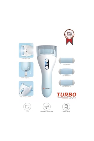 Torima Bcm-1138t Beyaz Led Ekran Göstergeli Turbo Modlu Su Geçirmez Ayak Bakım Törpüsü