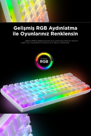 61 Tuş Kablolu Mekanik Klavye Değiştirilebilir Red Switch Rgb Bilgisayar Oyuncu Klavyesi 22 Modlu