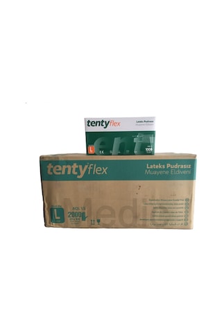 Tenty Flex Pudrasız Lateks Muayene Eldiveni 100'lü x 20