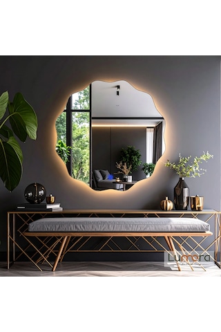 Cirelia Günışığı Lazer Kumlamalı Lavabo & Banyo Aynası Dokunmatik Sensörlü 80 X 80