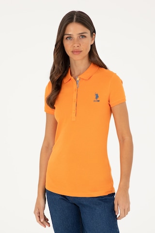 U.S. Polo Assn. Kadın Turuncu Basic Polo Yaka Tişört 50280060-VR051